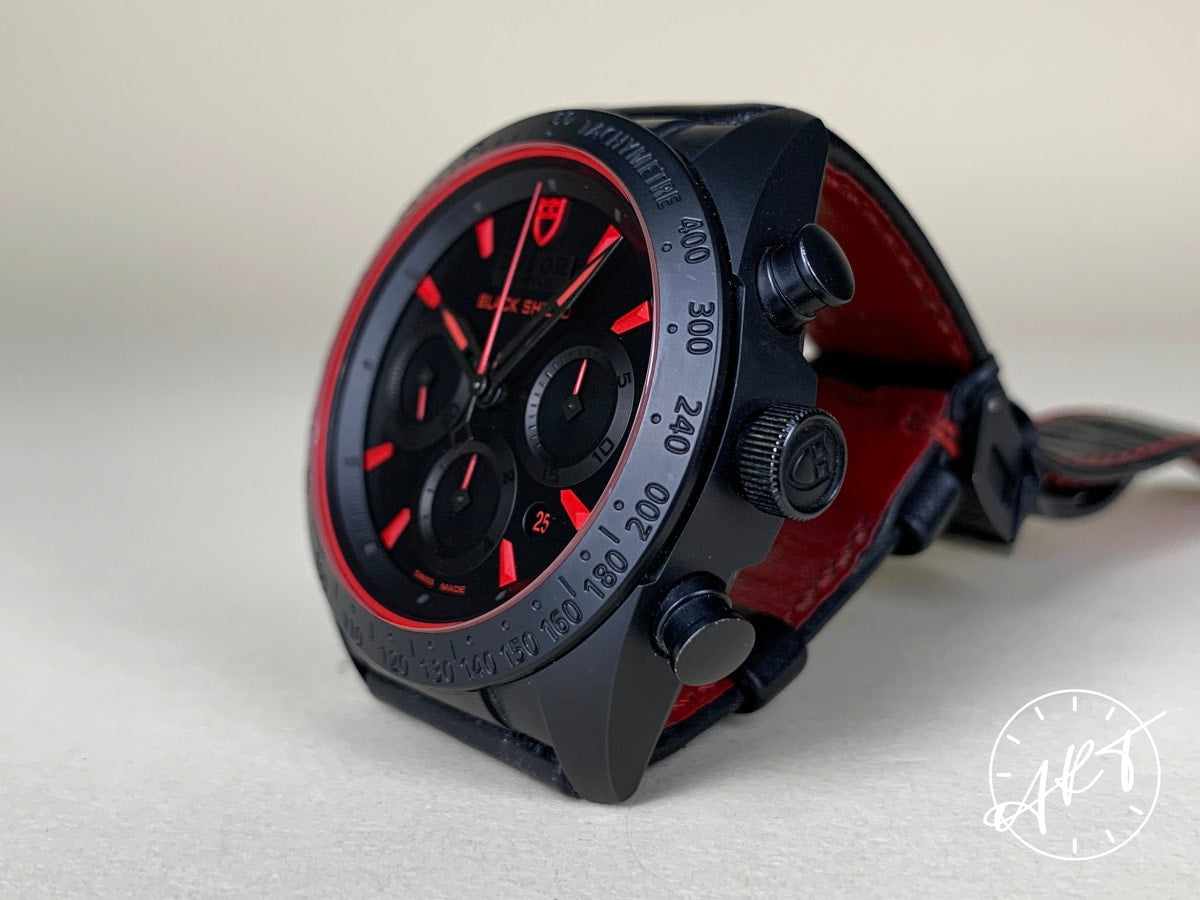 Tudor Fastrider Black Shield Red Chrono Black Dial Ceramic Watch 42000CR BP