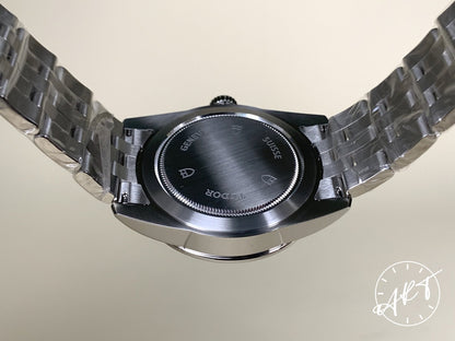 NEW Tudor Glamour Day-Date Silver Jacquard Dial SS Auto Watch 56000-0003 w/ B&P