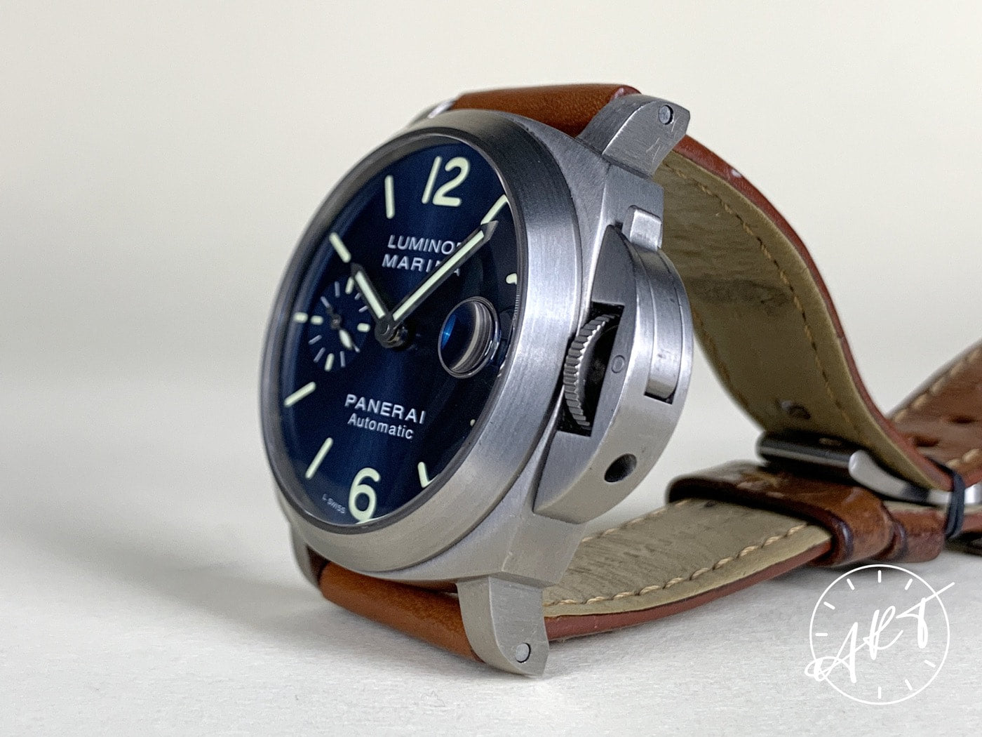Panerai PAM 282 Luminor Marina Blue Dial Titanium Auto Diver Watch PAM00282 BP