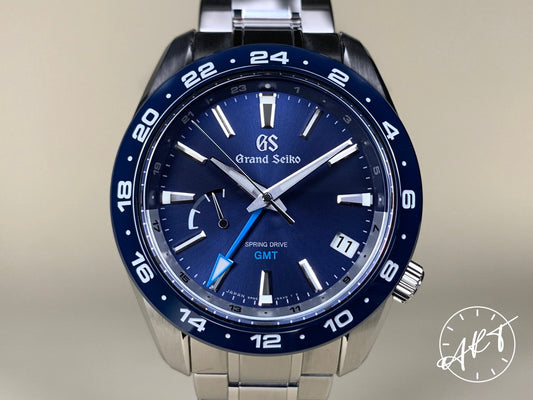 Grand Seiko Sport GMT Blue Dial SS Spring Drive Diver Watch SBGE255 w/ B&P