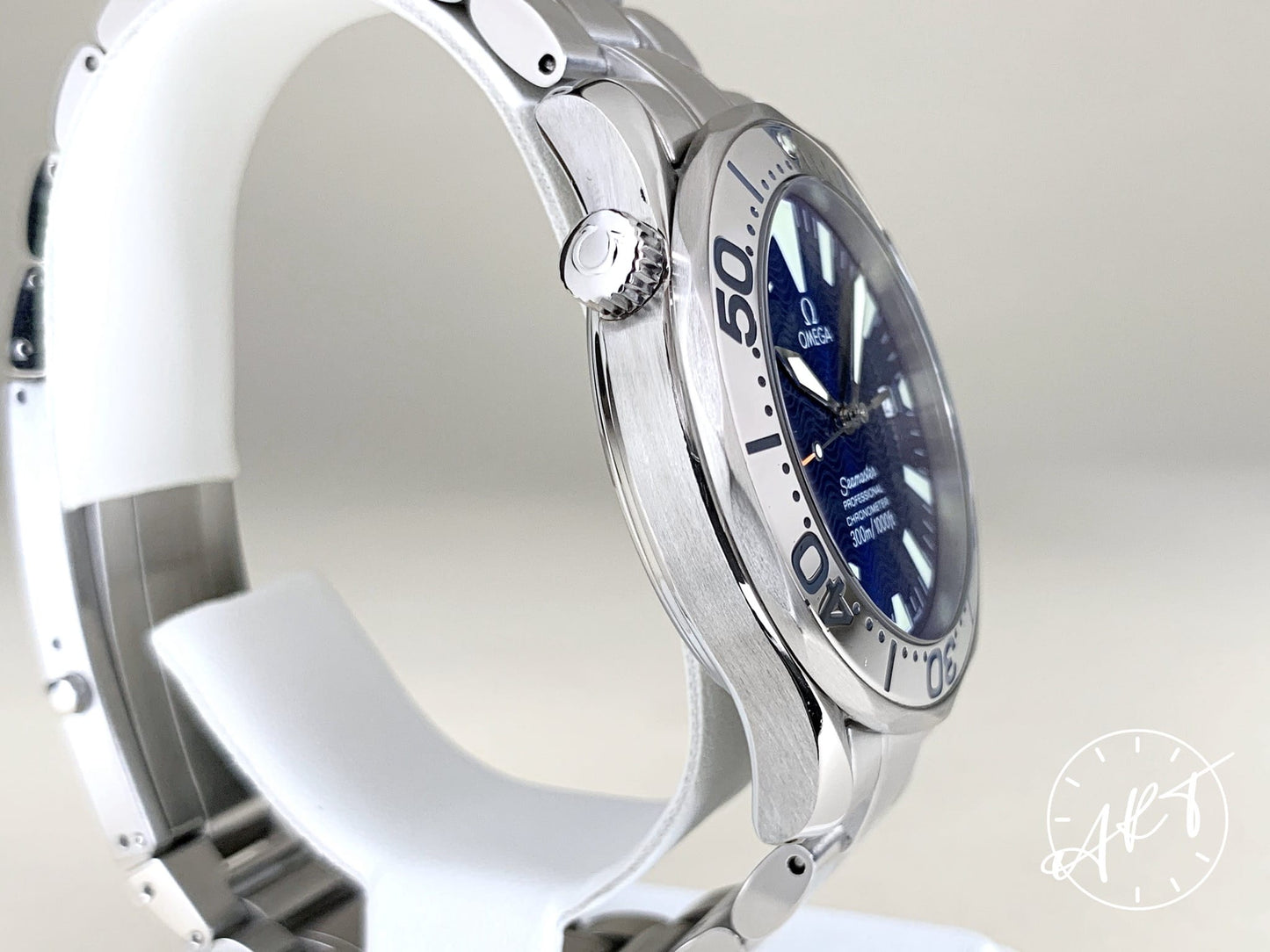 Omega Seamaster 300 Electric Blue Wave Dial SS Auto Diver Watch 2255.80.00