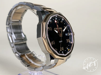 Corum Admiral's Cup GMT RG Bezel Black Dial 18K RG & SS Watch BP