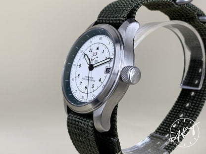 Orologi Calamai G50 Solotempo Green White Dial SS Auto Military Watch w/ B&P