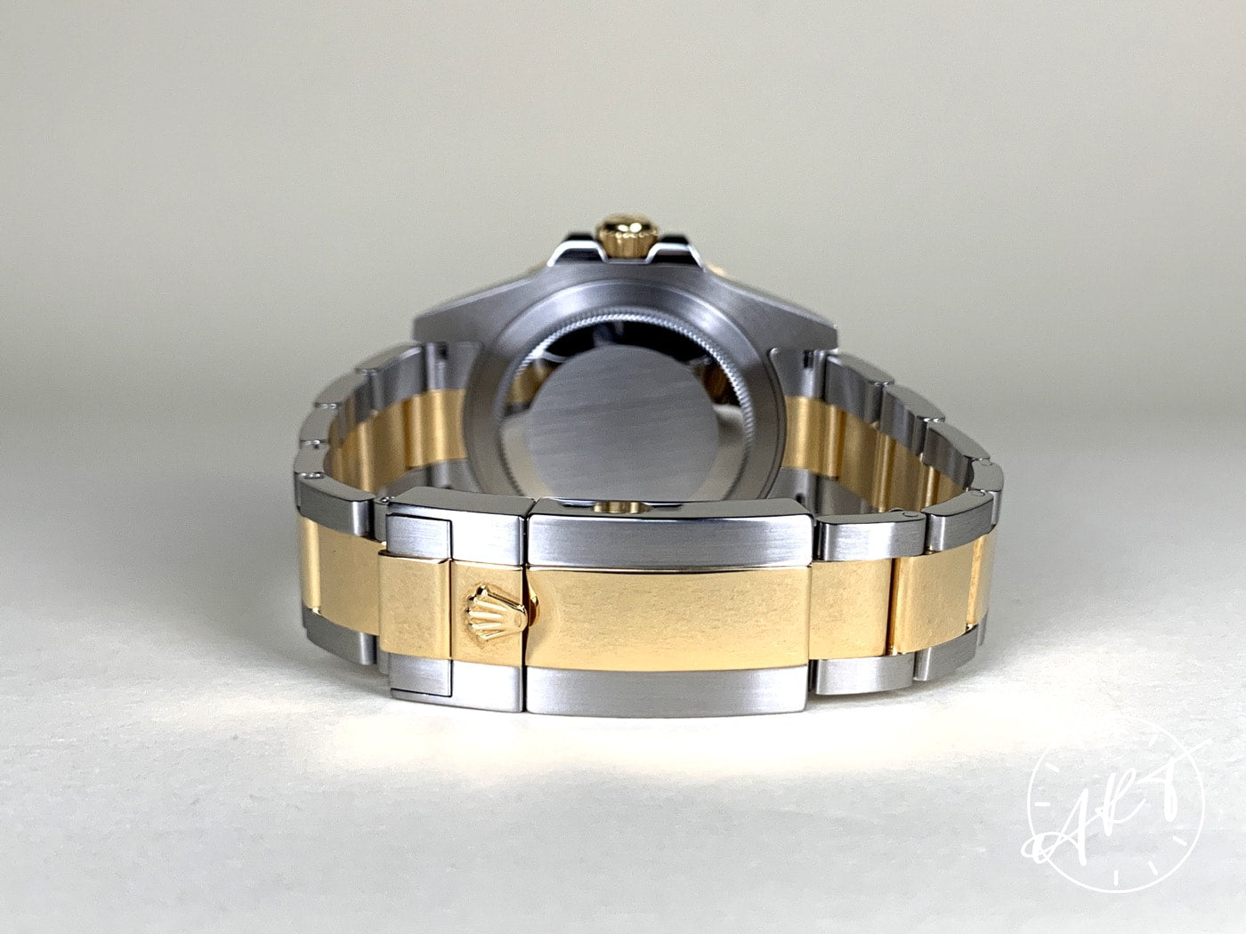 2013 Rolex GMT-Master II Gold Bezel Black Dial 18K Gold & SS Watch 116713LN BP