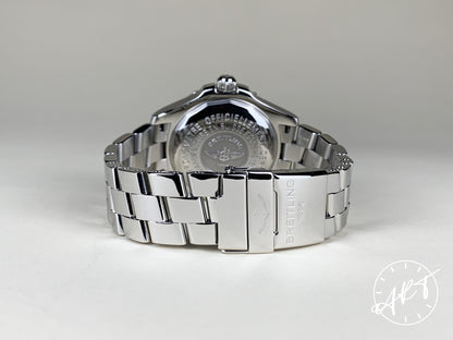 Breitling SuperOcean Black Dial SS Auto Diver Watch A17360 w/ Paper & Manual