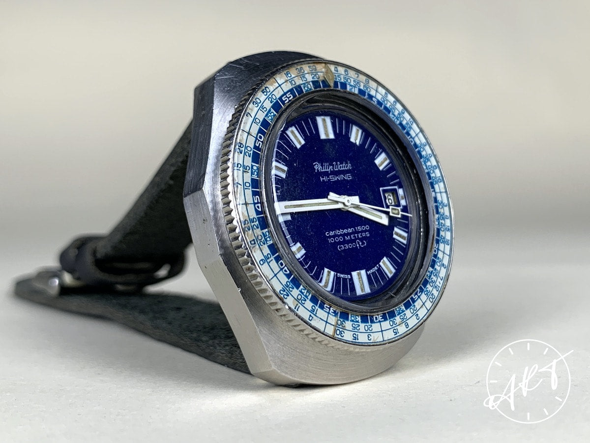 Vintage Jenny Caribbean 1500 for Philip Watch Hi-Beat Blue Dial SS Auto Watch