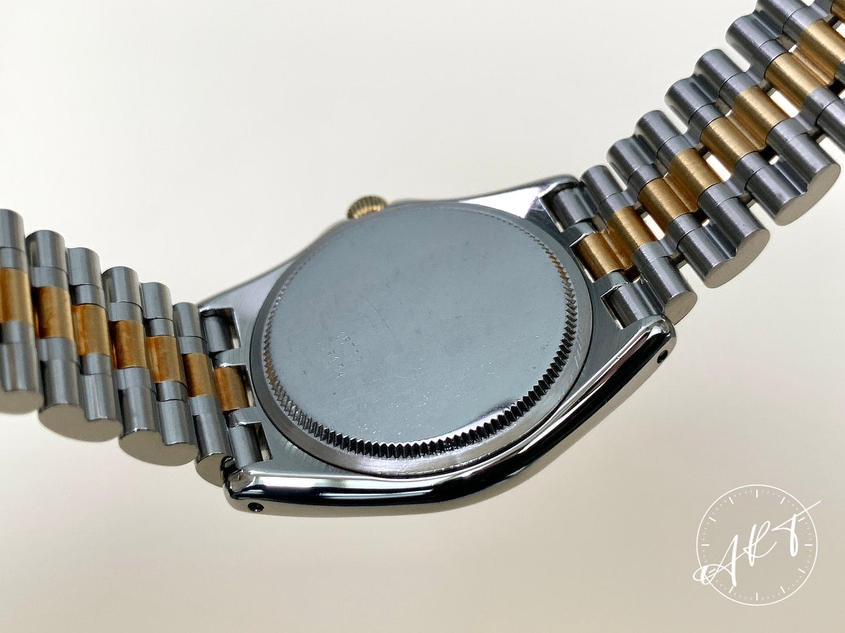 1991 Tudor Monarch White Dial Two-Tone Gold & SS Quartz Watch 15733 w/ Paper