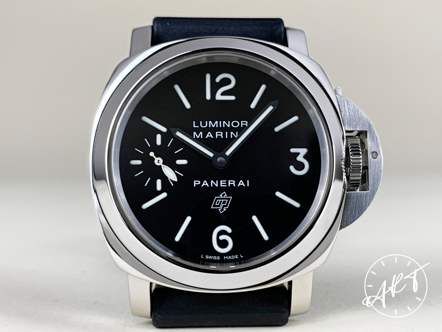 Panerai PAM 005 Luminor Marina Logo Black Dial SS Diver Watch PAM00005 BP