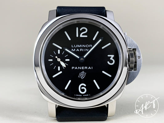 Panerai PAM 005 Luminor Marina Logo Black Dial SS Diver Watch PAM00005 BP