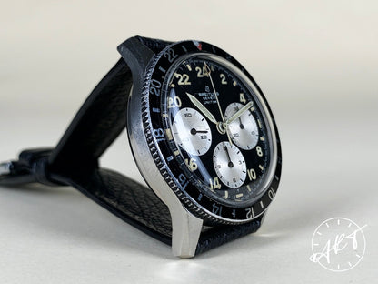 1969 Breitling Top Time Chrono Reverse Panda 24H Dial Pilot Watch 1765 *USED BY MILITARY*