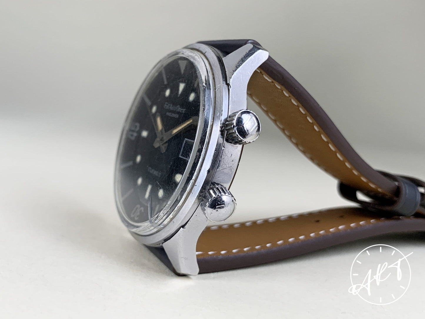 Vintage 1960s Orient King Diver Black Dial SS Auto Full Auto Compressor Watch