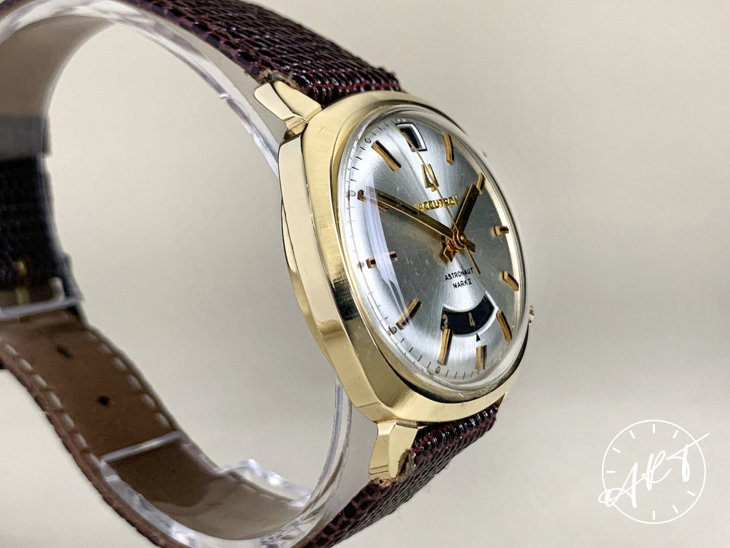 1972 Accutron Astronaut Silver Dial Gold Filled & SS Tuning Fork Mark II Watch BP