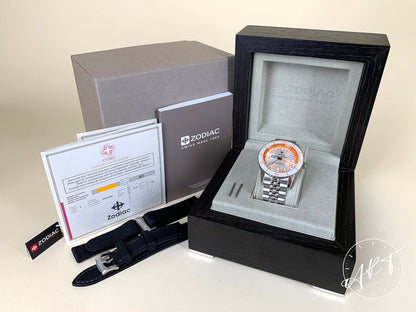 NEW Zodiac Super Sea Wolf Silver Dial SS Auto Ltd Ed Diver Watch ZO9268 w/ B&P