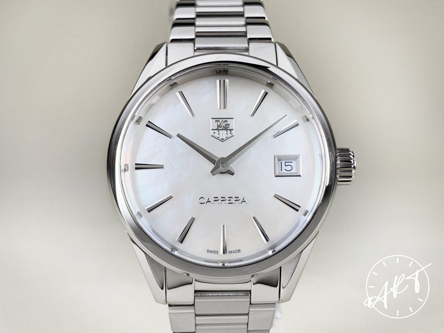 Tag Heuer Carrera Mother of Pearl Dial SS Quartz Ladies Watch WAR1311 w/ B&P