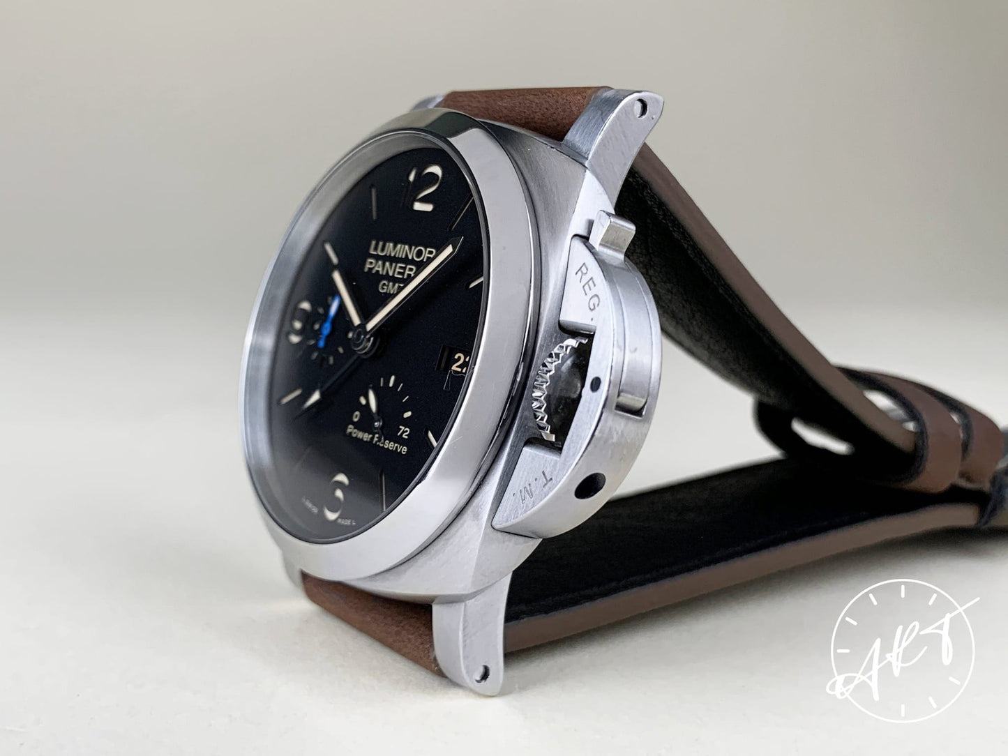 Panerai PAM 1321 Luminor 1950 3 Days GMT Black Dial Watch PAM01321 w/Box