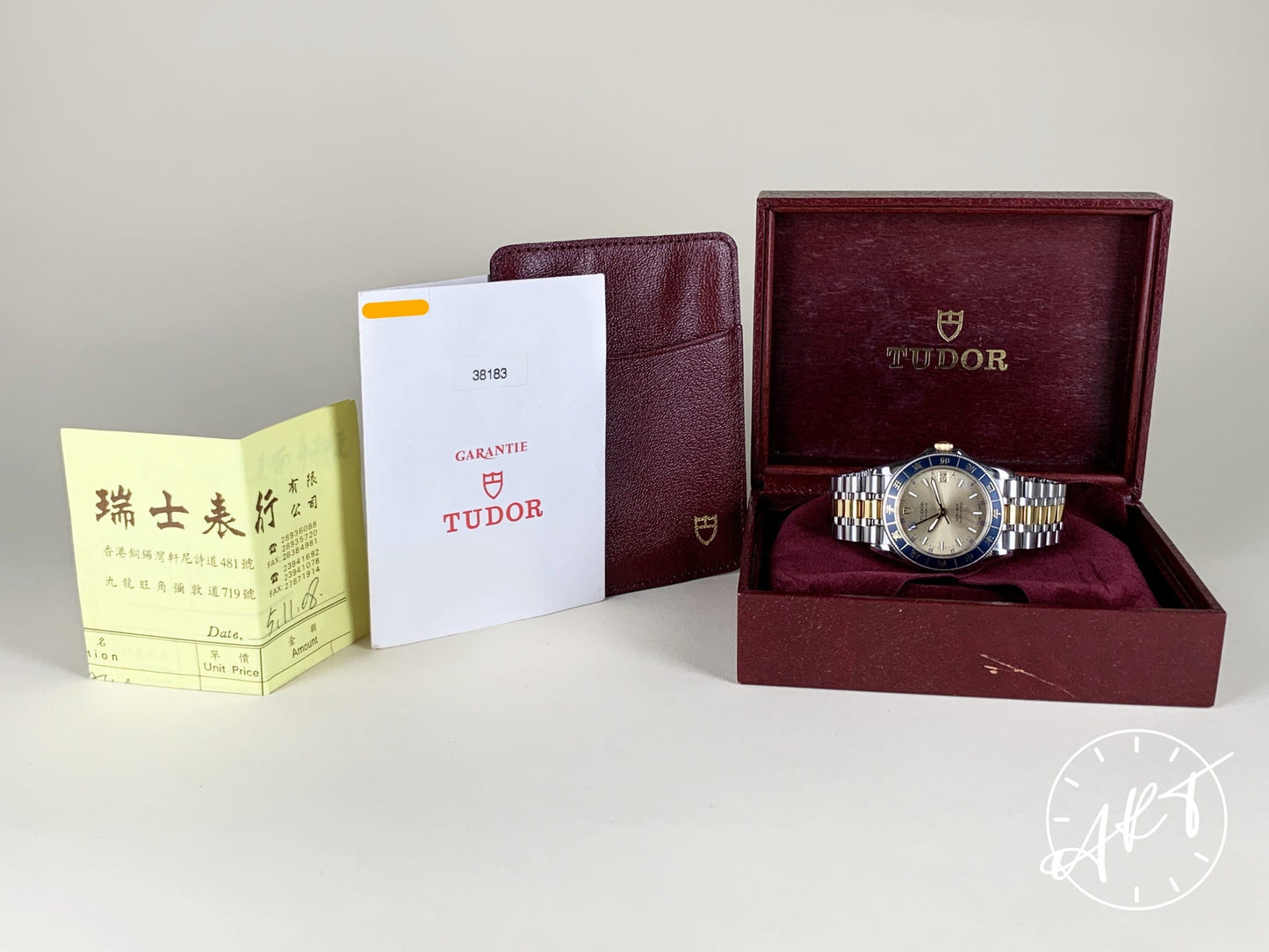 Tudor Monarch Chinese Zodiac Bezel Champagne Dial 18K Gold & SS Watch 38183 BP