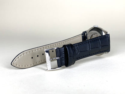 Alfred Dunhill x Centric 8045 Silver Dial SS Manual Watch • Black Leather Strap