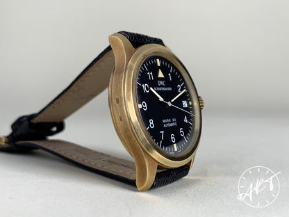 IWC Pilot Black Dial Gorgeous Patina Gold 18K Gold Auto Military Watch IW324103