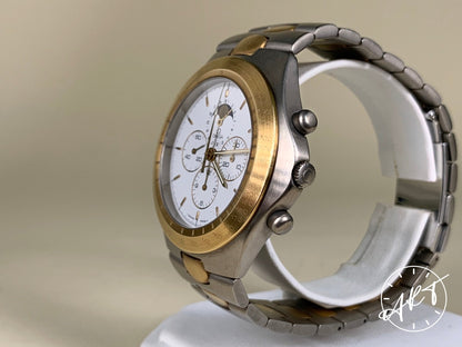 Vintage 1986 Omega Speedmaster Moonphase 18K Gold & Titanium Pilot Watch TA 345.0810