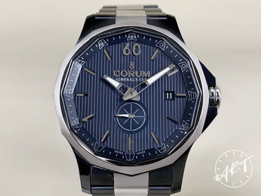Corum Admiral's Cup Legend 42 Blue Dial Black PVD 300 Pcs Ltd Watch w/Box