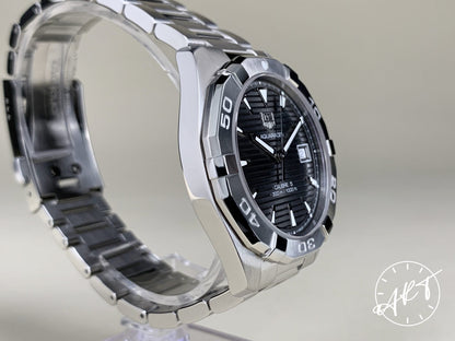 Tag Heuer Aquaracer Cal 5 Gray Guilloche Dial SS Auto Diver Watch WAY2113