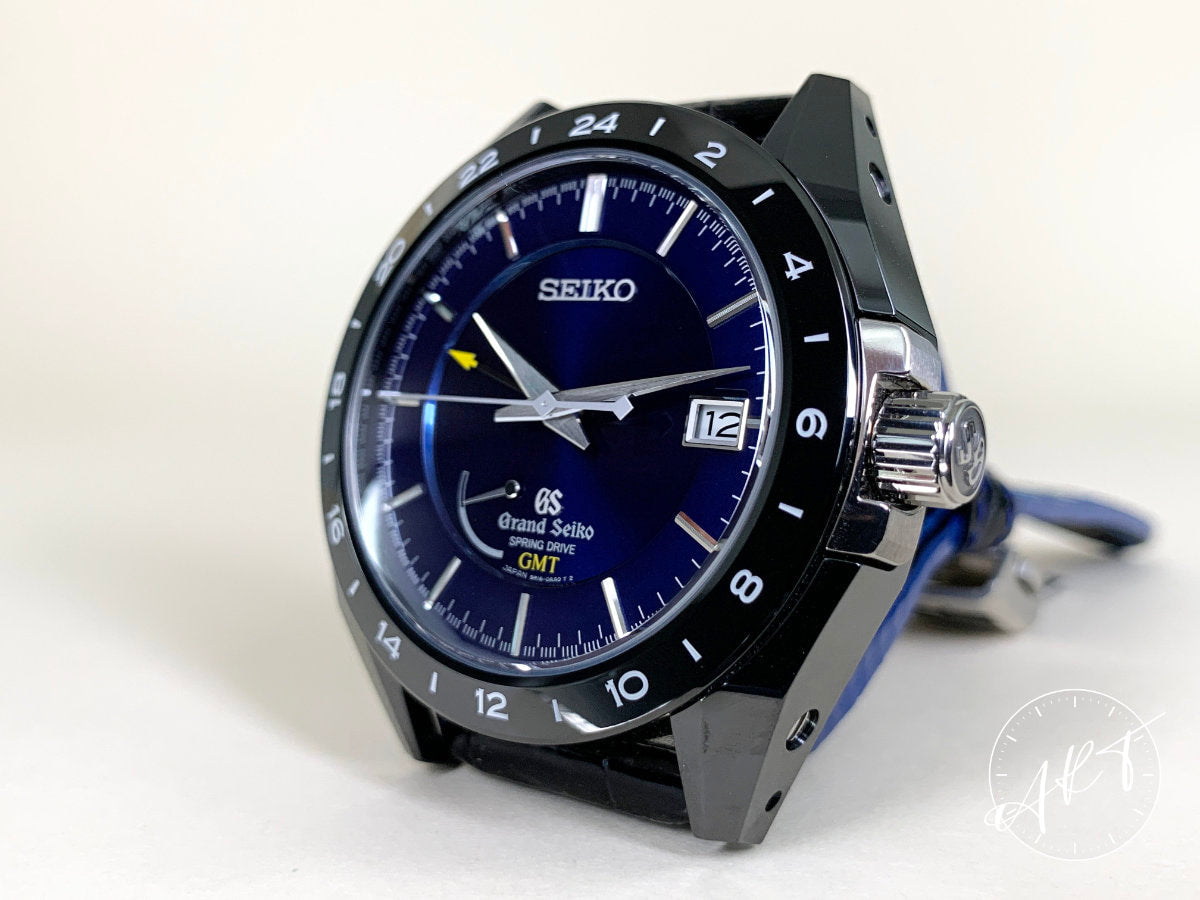 Grand Seiko Sport GMT Blue Dial Ceramic & Titanium Spring Drive Ltd Watch SBGE039 BP