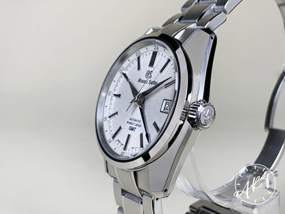 Grand Seiko Heritage GMT Hi-Beat Silver Dial SS Mount Iwate Watch SBGJ201 BP