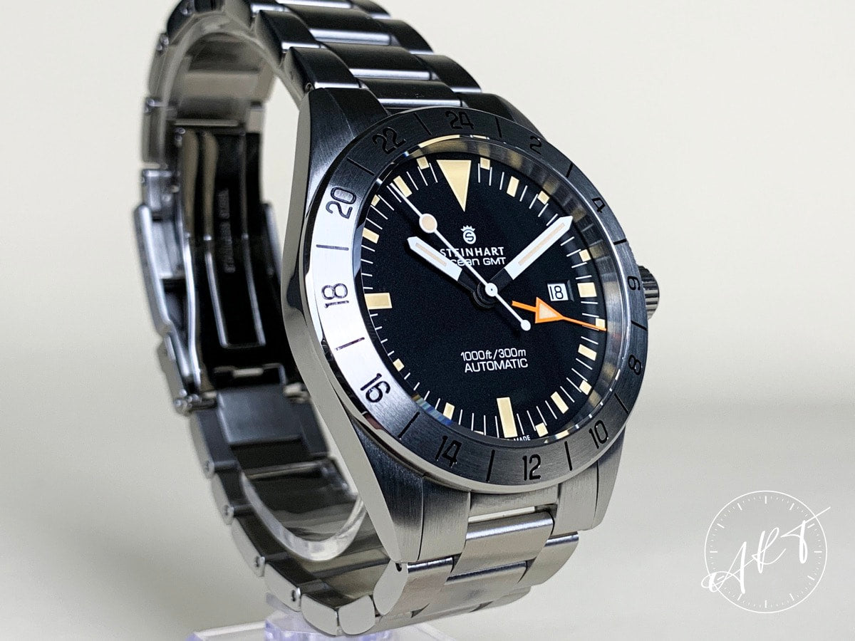 Steinhart Ocean Vintage GMT Black Dial Stainless Steel Auto Diver Watch w/ B&P