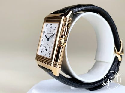 Jaeger-LeCoultre Reverso Duo GMT Black & Silver Dial 18K RG Watch Q2712410 BP