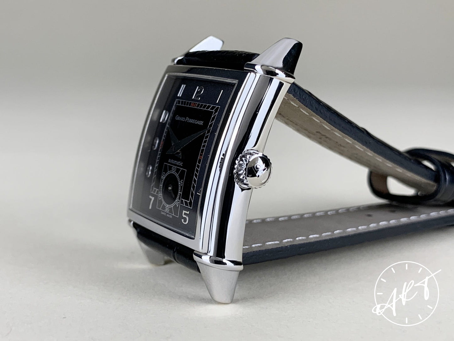 Girard-Perregaux Vintage 1945 Black Dial Stainless Steel Auto Watch 2594 w/ Box