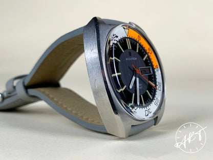 Vintage 1970s Accutron Deep Sea 666 Feet Multicolor Dial SS Tuning Fork Watch