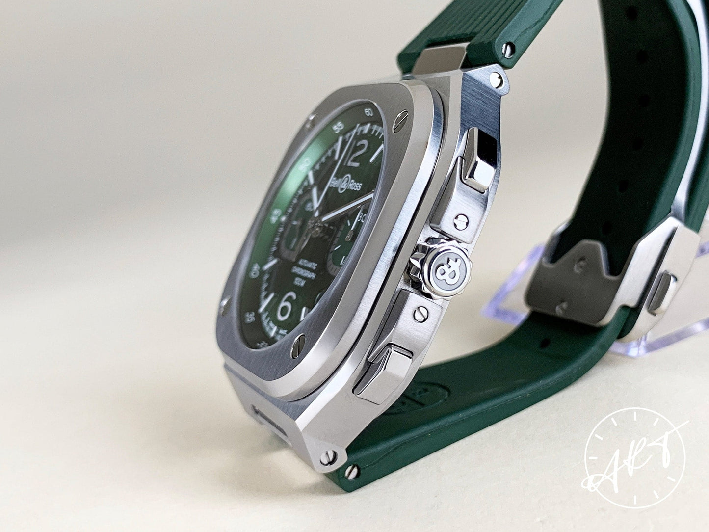 Bell & Ross Urban Chronograph Green Dial Stainless Steel Auto Watch BR05C w/ B&P