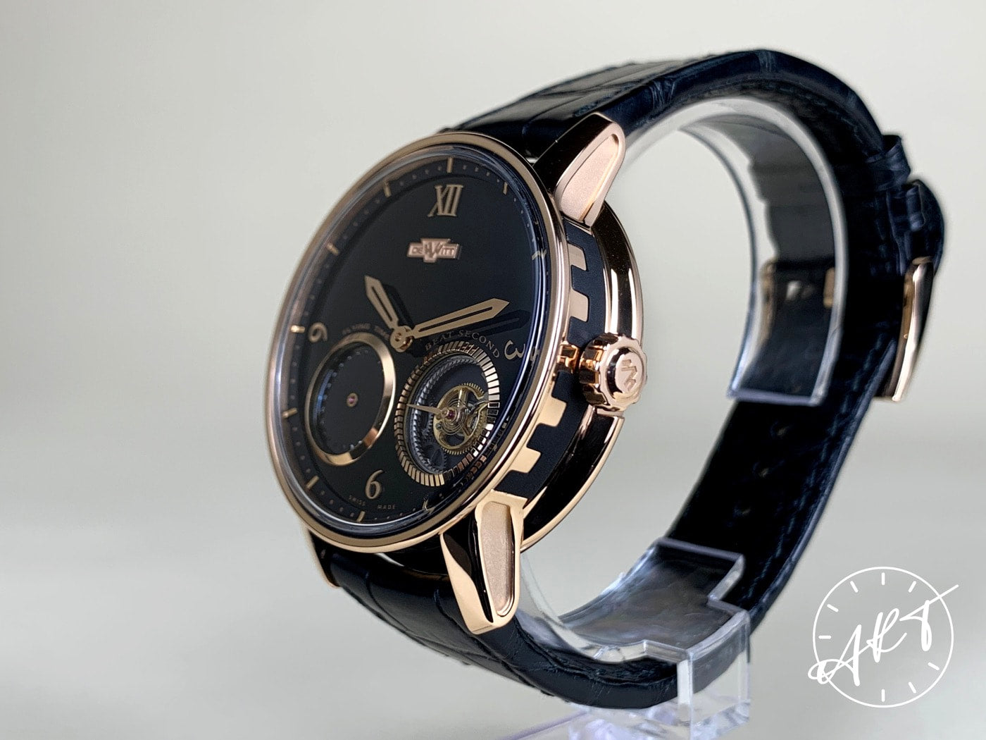 DeWitt Academia Out Of Time Dead-Beat Seconds Black Dial 18K RG Watch BP