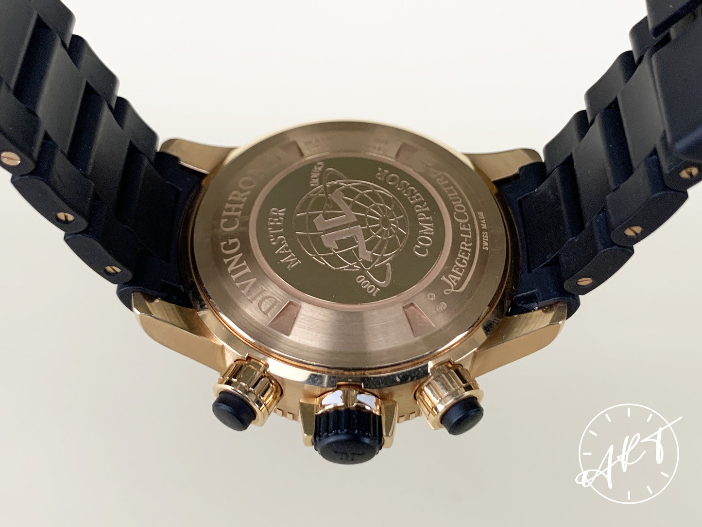 Jaeger-LeCoultre Master Compressor Chrono Black Dial 18K RG Watch 160.2.25 w/Box