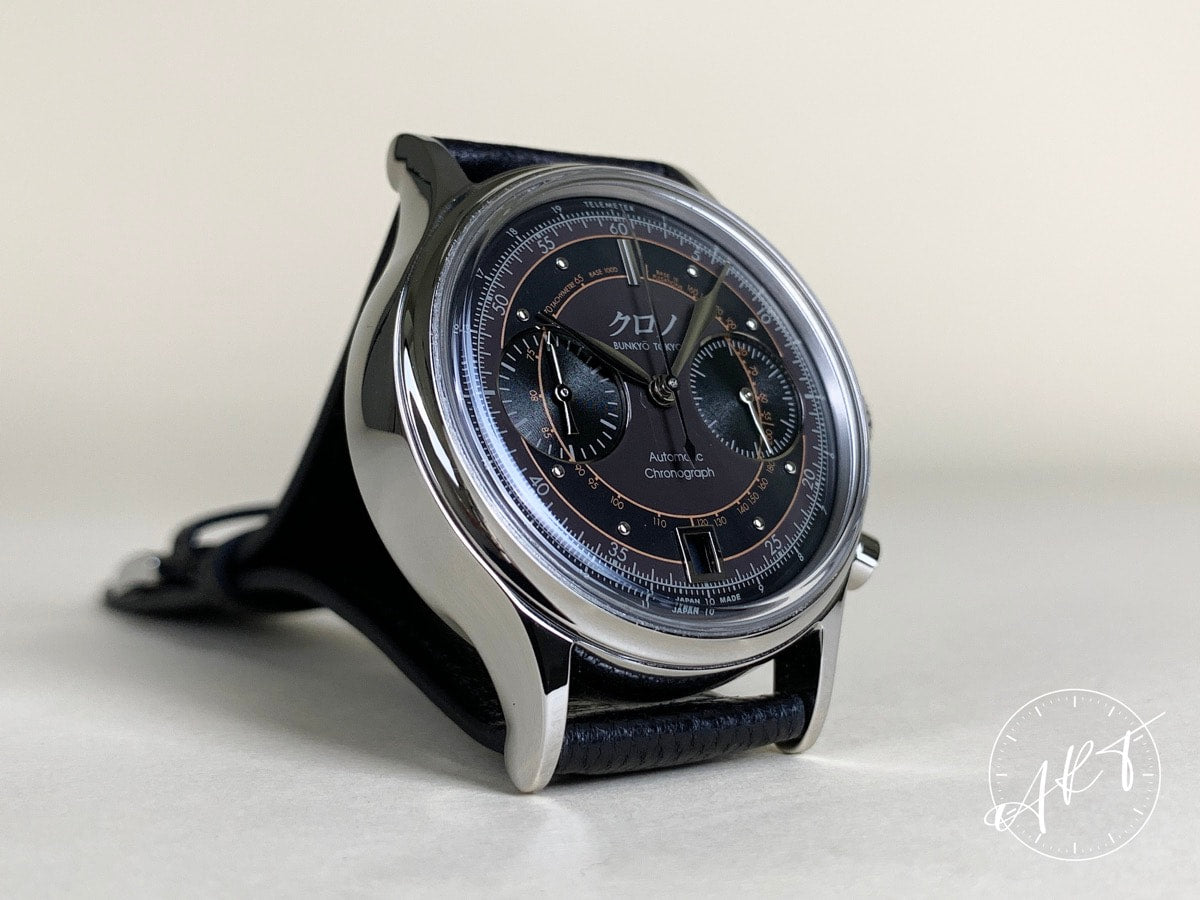 2021 Kurono Tokyo Chronograph 2 Brown Dial SS Auto Ltd Ed Watch w/ B&P