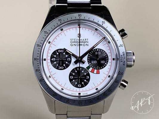 NEW Steinhart Yacht Timer Chrono Panda Dial SS Auto 100 Pcs Ltd Watch w/ B&P