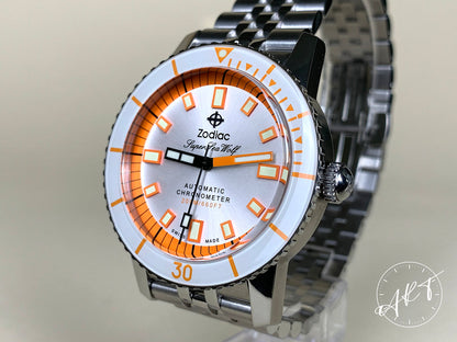 NEW Zodiac Super Sea Wolf Silver Dial SS Auto Ltd Ed Diver Watch ZO9268 w/ B&P