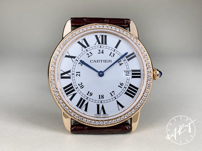 Cartier Ronde Solo de Cartier Diamond Bezel White Dial 18K RG Quartz Watch