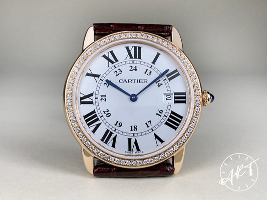 Cartier Ronde Solo de Cartier Diamond Bezel White Dial 18K RG Quartz Watch