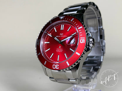 NEW Seagull Ocean Star Red Dial “China Red” SS SE Diver Watch 816.92.6113 BP