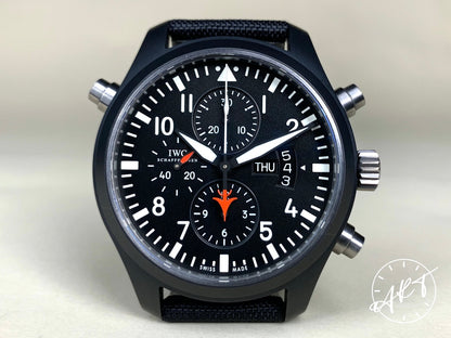 IWC Pilot's Double Chrono Black Dial Ceramic Auto Top Gun Watch IW379901 w/ B&P