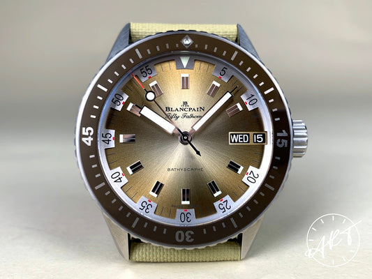 NEW Blancpain Fifty Fathoms Bathyscaphe Brown Dial Desert Ltd Diver Watch 5052 BP