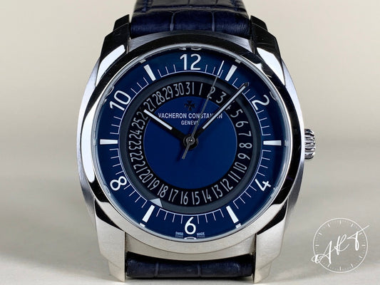 Vacheron Constantin Quai De L'lle Date Blue Dial SS Auto Watch 4500S w/ B&P