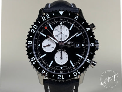 NEW Breitling Chronoliner Black Dial SS Auto Pilot Watch Y24310 w/ B&P