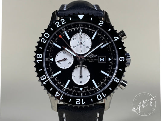 NEW Breitling Chronoliner Black Dial SS Auto Pilot Watch Y24310 w/ B&P