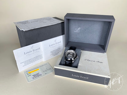 Louis Erard 1931 Dual Time Grande Date White Dial SS Auto Watch 94205 w/ B&P