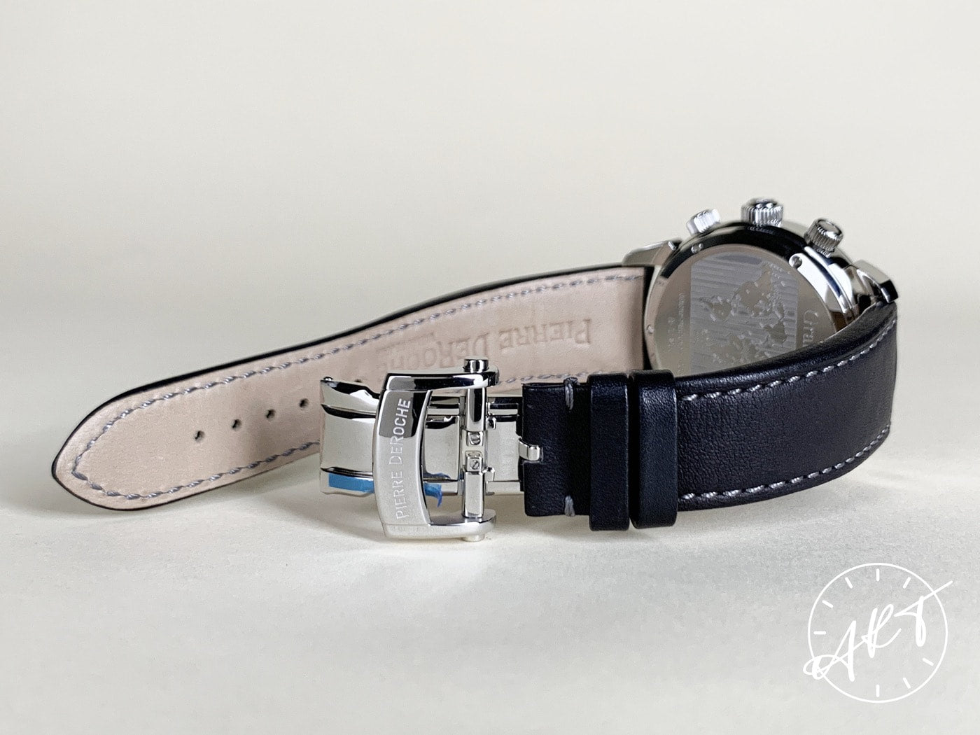 NEW Pierre DeRoche Grandcliff GMT Black & Silver Dial SS Auto Watch w/ B&P