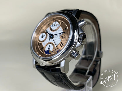 RGM 111M Triple Date Chronograph RG Dial Stainless Steel Auto Watch w/ B&P