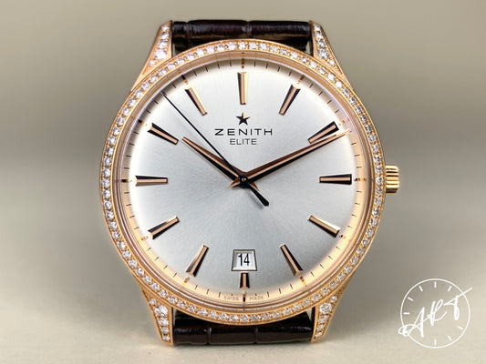 2015 Zenith Captain Central Second Silver Dial 18K Rose Gold Auto Watch w/ B&P