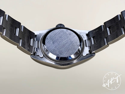 1997 Rolex Oyster Perpetual Black T Dial Ladies Watch 67230 w/ Paper + Receipt